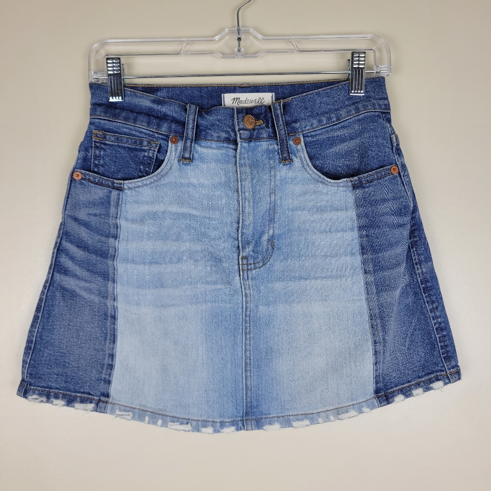 Madewell Two Toned Denim Skirt